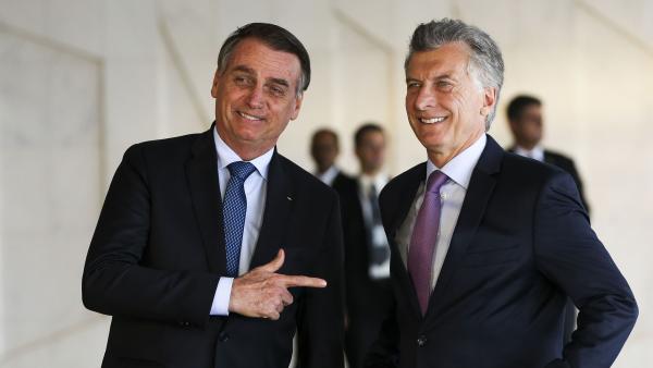 Macri com Bolsonaro em janeiro de 2019. Foto de Marcelo Camargo/Agência Brasil.