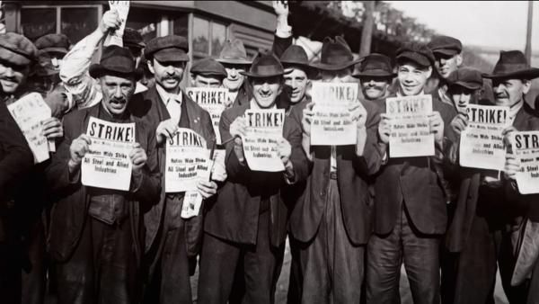 Trabalhadores de Seattle em greve em 1919.