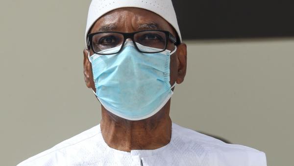 Ibrahim Boubacar Keita, presidente cessante do Mali, numa iniciativa pública em junho de 2020.