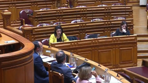Joana Mortágua confronta o ministro da Cultura no Parlamento.