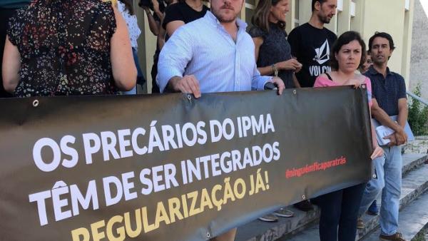 Entrada do edifício do Instituto Português do Mar e da Atmosfera (IPMA), em Lisboa.