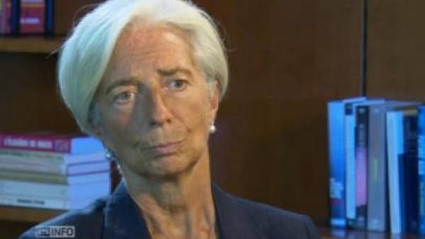 Christine Lagarde na entrevista à TV suíça.