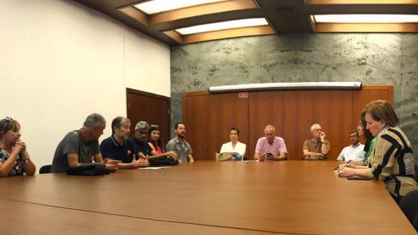 Reunião negocial entre sindicatos e Ministério da Educação. Foto da Fenprof.