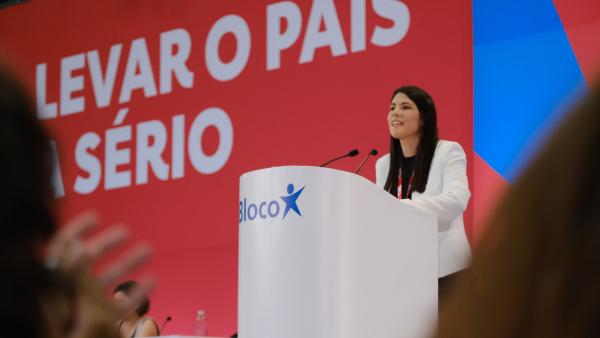 Mariana Mortágua no encerramento da XIII Convenção Nacional do Bloco de Esquerda.