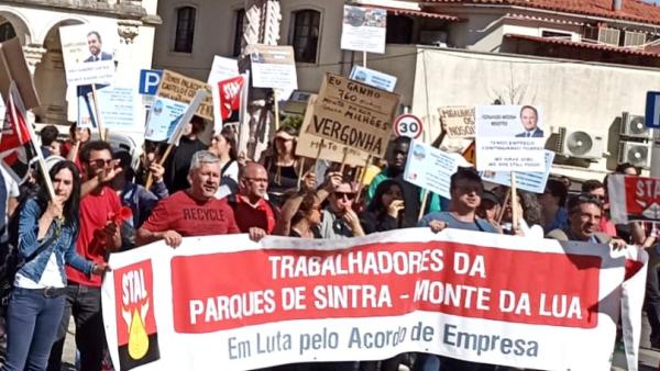 Trabalhadores da Parques de Sintra - Monte da Lua em luta. Foto do STAL.