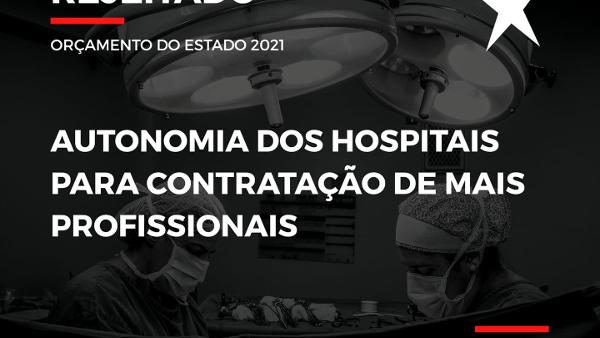 "Rejeitado" - "autonomia dos hospitais para contratação de mais profissionais"