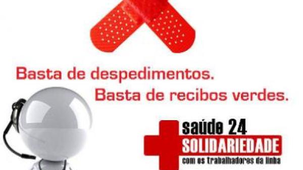 Imagens retiradas da página de facebook de apoio aos trabalhadores da Linha de Saúde 24.