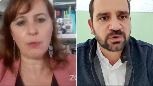 Foto da sessão com José Gusmão e Ana Miranda.