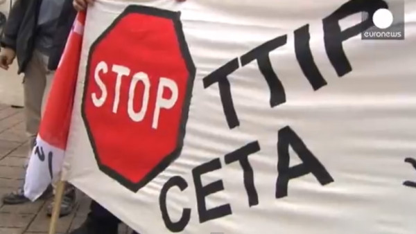 Milhares protestam contra o Tratado Transatlântico
