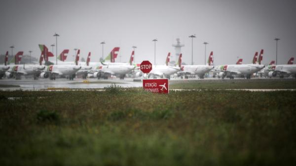 TAP, Frota parada, abril de 2020 – Foto de Mário Cruz/Lusa