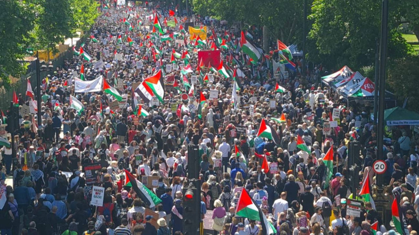 Manifestação deste sábado em Londres.