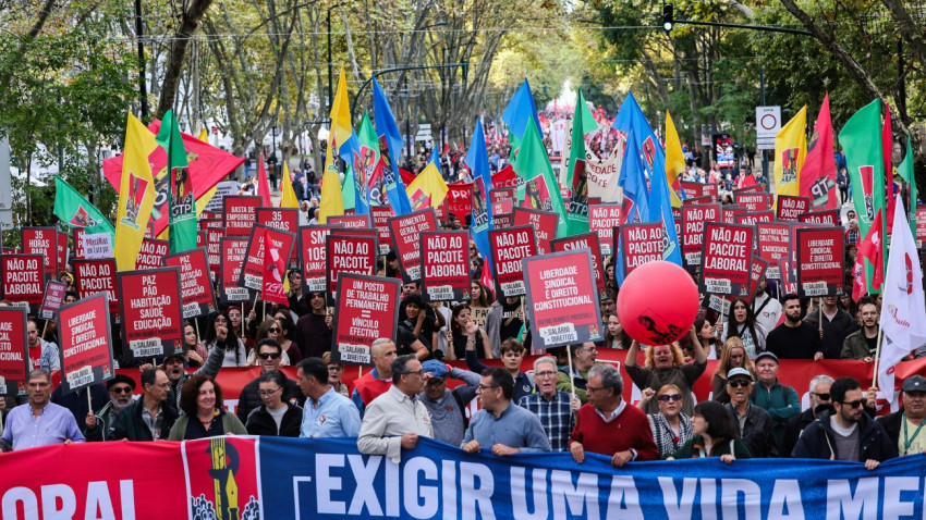 Manifestação da CGTP este sábado em Lisboa.