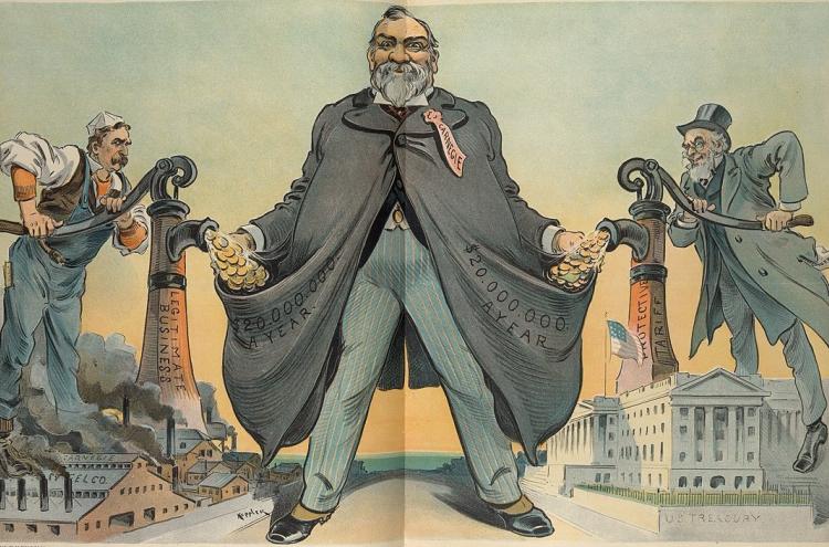 Caricatura de Andrew Carnegie,1900. (Udo J. Keppler / Biblioteca do Congresso via Wikimedia Commons)