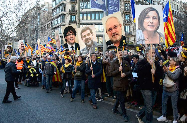 Manifestação na Catalunha