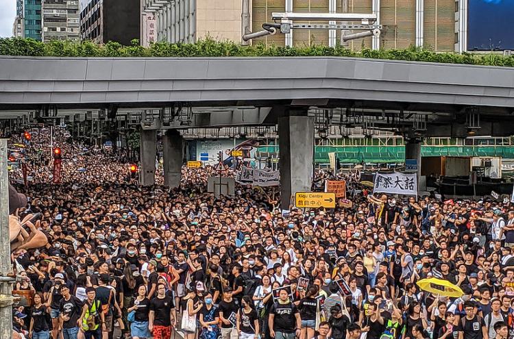 Protesto em Hong Kong em julho de 2019. Foto de Studio Incendo/Flickr.