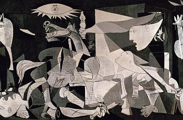 Reprodução do quadro Guernica de Picasso.