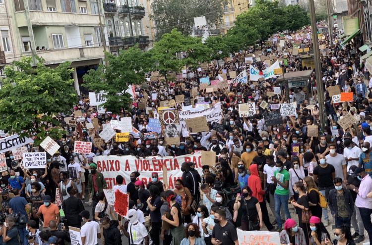 Manifestação anti-racista em Lisboa. Junho de 2020.