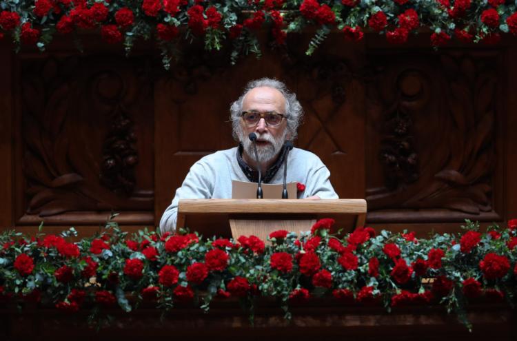 Jorge Falcato na sessão solene do 25 de abril na Assembleia da República, 2019. Foto António Cotrim/Lusa.