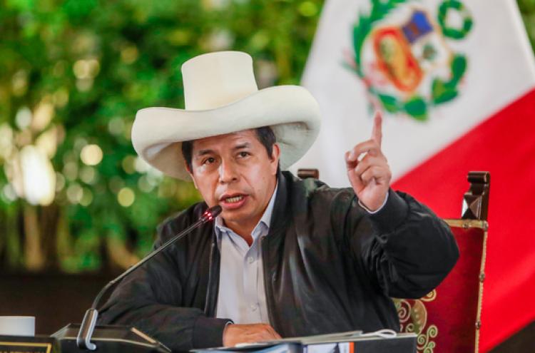 Pedro Castillo. Foto da Presidência do Peru.