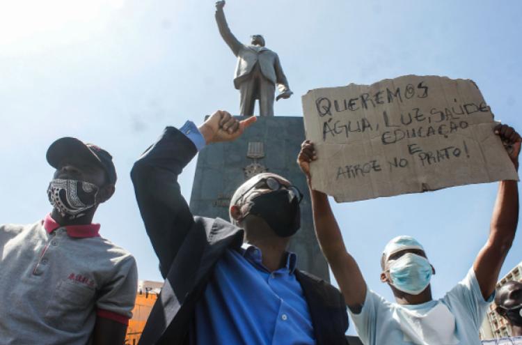 Manifestação "Por um combate à corrupção e à impunidade em Angola sério e justo contra todos os suspeitos", Luanda, Angola, 21 de novembro de 2020 – Foto de Ampe Rogério/Lusa