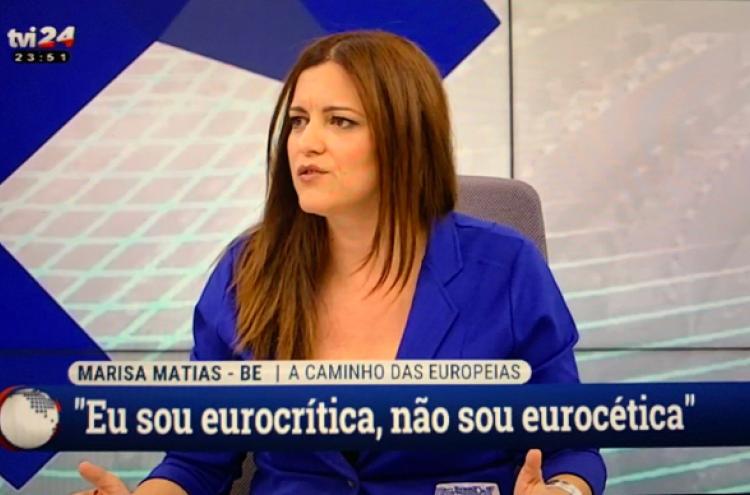"Sou eurocrítica, não eurocética", afirmou Marisa Matias na TVI