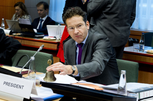 Dijsselboem toca o alarme ao "bom aluno". Foto de EU Council Eurozone.