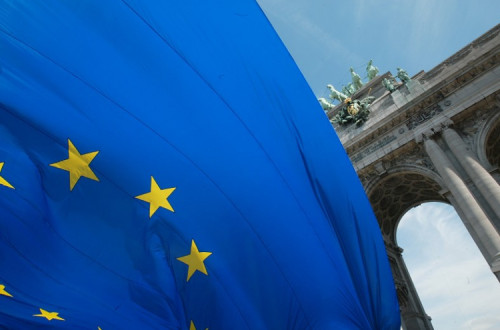 Bandeira da União Europeia. Foto de Rock Cohen /Flickr.