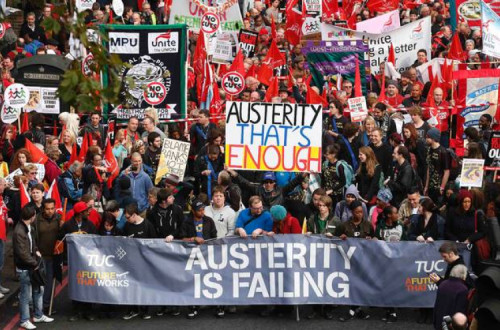 Manifestação em Londres contra a austeridade
