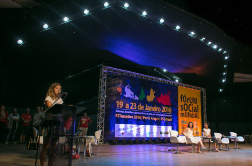 Plenária dos movimentos sociais do Forum Social Mundial, em 2016, em Porto Alegre. Foto: Guilherme Santos/Sul21