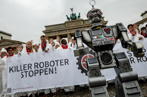 Imagem da campanha para parar os robôs assassinos. Foto de stopkillerrobots.org.