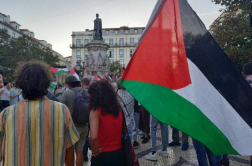 Manifestação em Lisboa em solidariedade com a Palestina