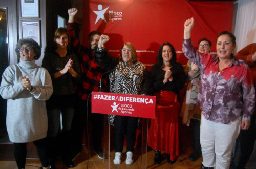 Alexandra Manes e candidatas do Bloco pela ilha Terceira