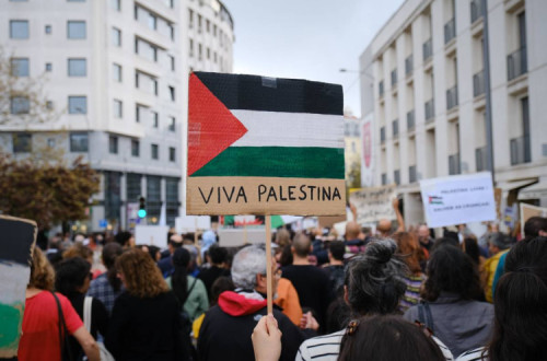 Manifestação em Lisboa em solidariedade com a Palestina