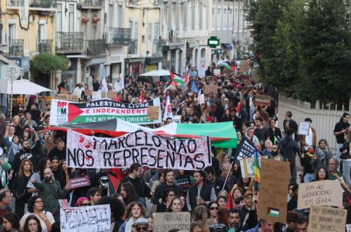 Marcha em Lisboa pela Palestina. Foto de MANUEL DE ALMEIDA/LUSA.