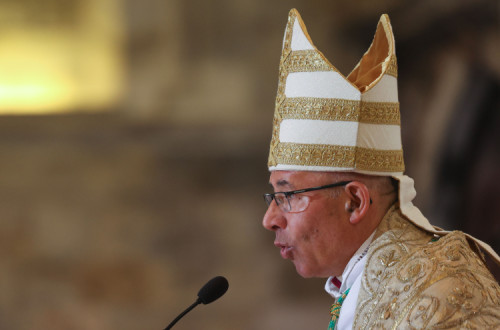 Rui Manuel Sousa Valério, patriarca de Lisboa da Igreja Católica, na missa de Natal em Lisboa. Foto de Tiago Petinga/Lusa.