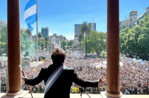 Javier Milei na tomada de posse