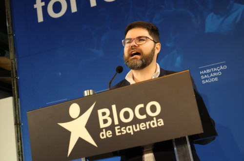 Bruno Góis no comício do Bloco em Torres Novas
