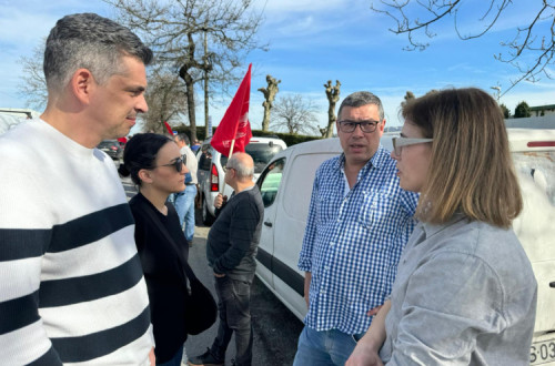 Bruno Maia no protesto na Amtrol Alfa