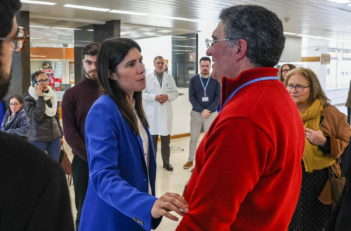 Mariana Mortágua no hospital de Abrantes.