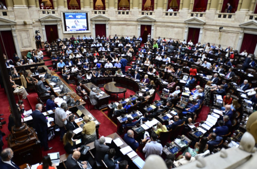Discussão da lei ómnibus. Foto de MATIAS MARTIN CAMPAYA/EPA/Lusa.