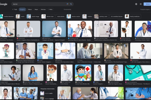 Resultados da pesquisa por "doctor" no Google Images