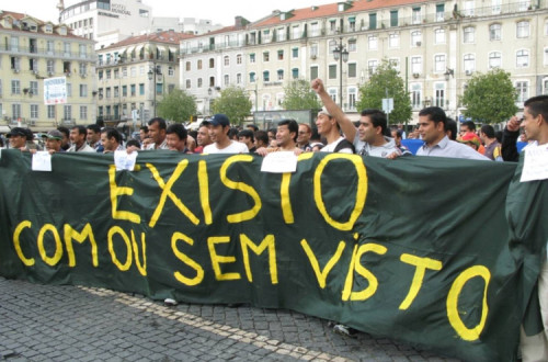 Manifestação de imigrantes em Lisboa em 2008