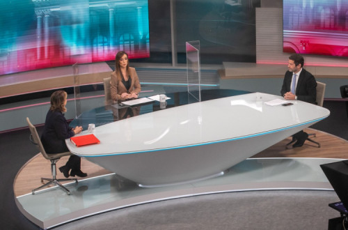 Catarina Martins e André Ventura no debate para as legislativas de 2022