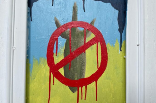 Não às bombas. Foto de Nathaniel St. Clair.