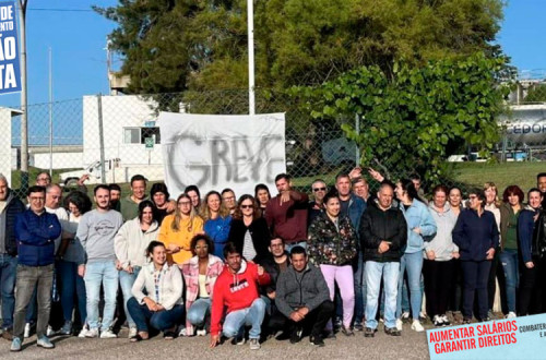 Trabalhadores da Parmalat em greve.