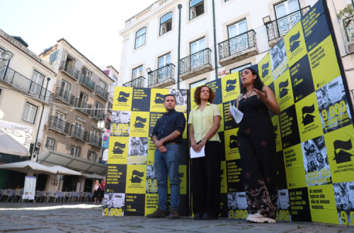 Ativistas pelo referendo em Lisboa.