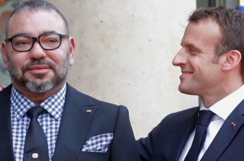 Rei de Marrocos e presidente francês juntos.