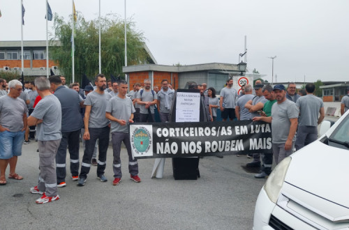 Manifestação de trabalhadores corticeiros