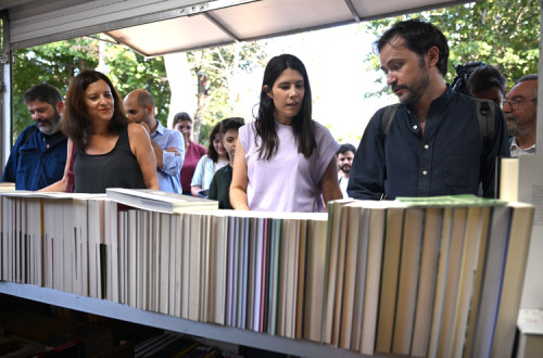 Mariana Mortágua, Marisa Matias e José Soeiro na Feira do Livro do Porto
