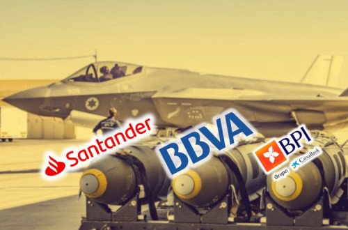 Santander, BBVA e BPI/Caixabank financiam armas para o genocídio